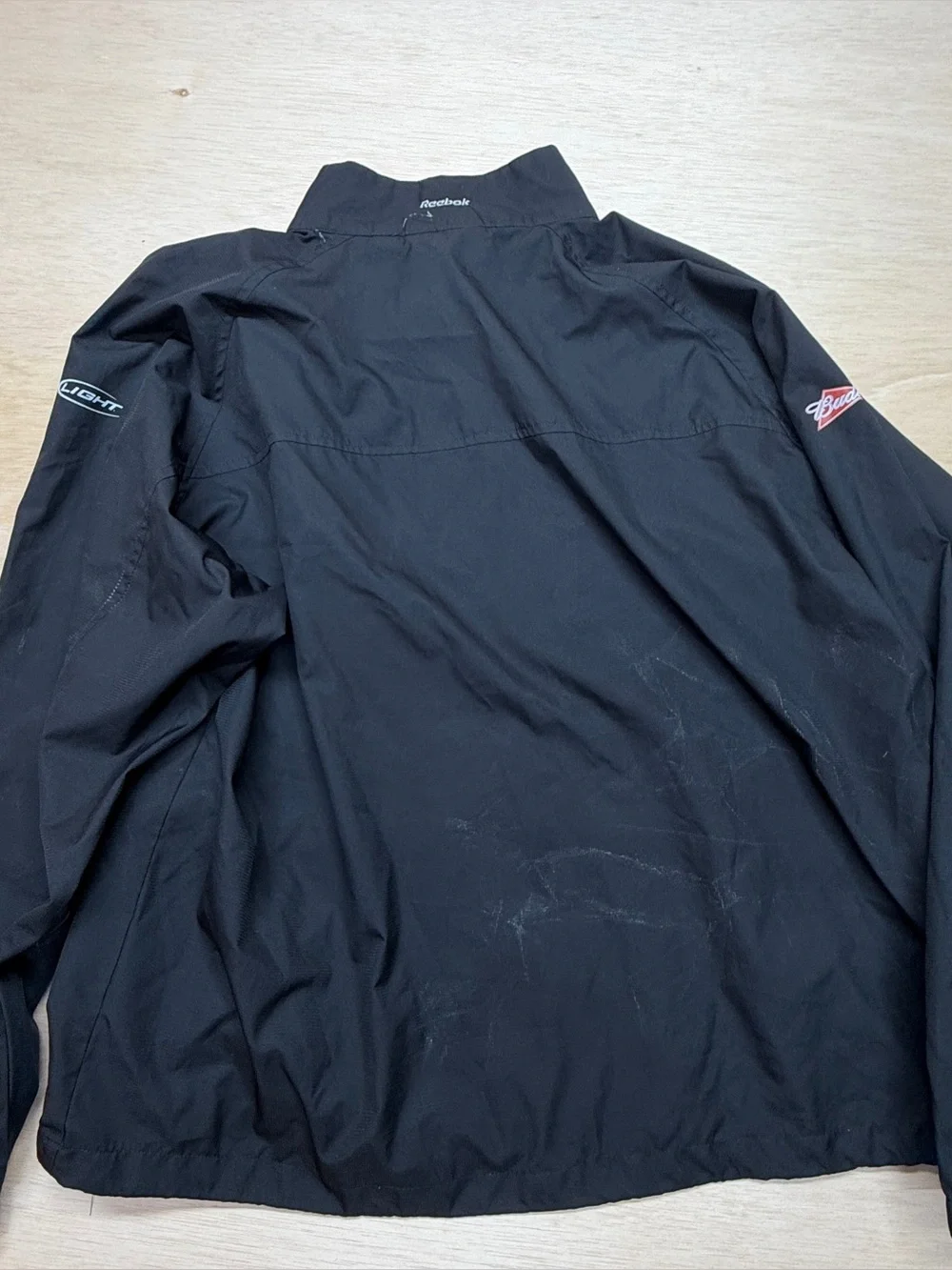 Reebok Cleveland Browns Quarter Zip Windbreaker Budweiser Beer Branding Size XL